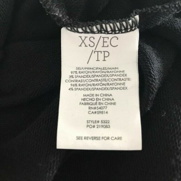 CAbi Fall Beals Top Size XS Style #3522 Black Soft Jersey Knit Asymmetrical Neck - Picture 9 of 9